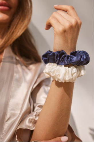 Scrunchies - Galaxy Blue & Pearl