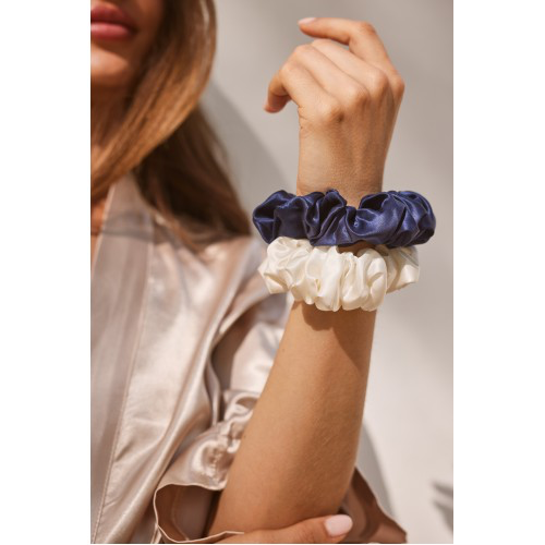 Scrunchies - Galaxy Blue & Pearl